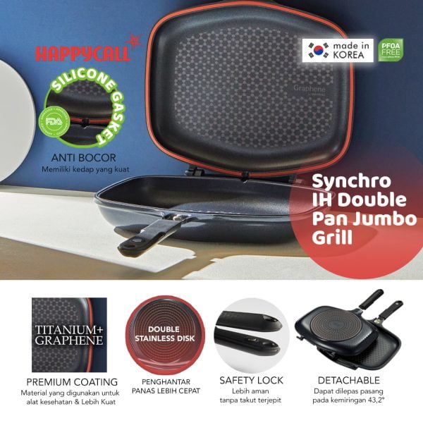 HC SYNCHRO IH DOUBLE PAN JUMBO GRILL SHINE BLACK - Image 4