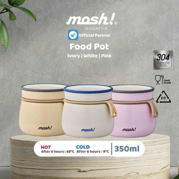 MOSH LATTE FOOD POT WHITE 350ML DMLF350WH - Image 2