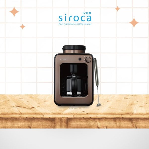 SIROCA COFFEE MAKER BROWN + MILK FOAMER