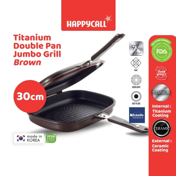 HC TITANIUM DOUBLE PAN JUMBO GRILL Brown