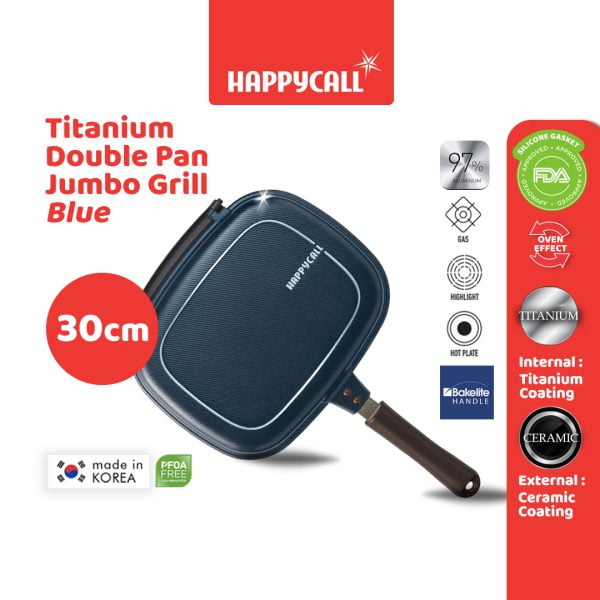 HC TITANIUM DOUBLE PAN JUMBO GRILL BLUE