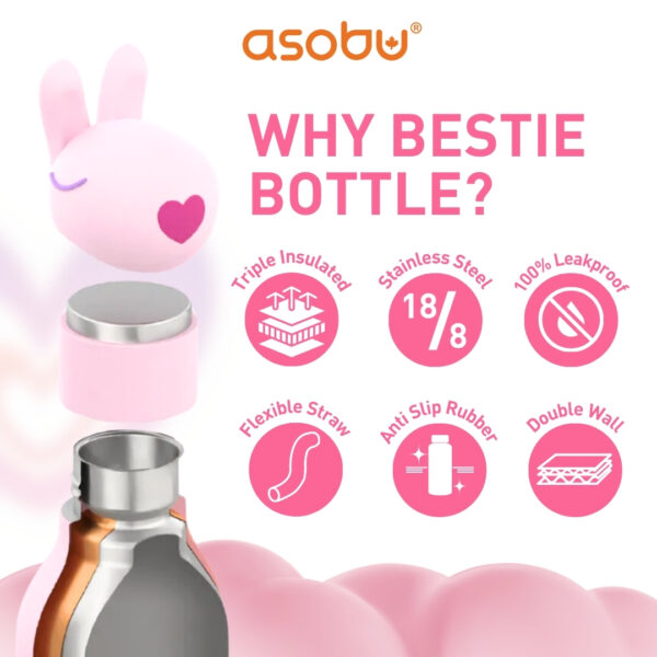 ASOBU BESTIE BOTTLE BUNNY 460ML SBV44 - Image 3