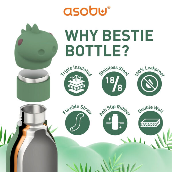 ASOBU BESTIE BOTTLE DINOSAUR 460ML SBV44 - Image 2